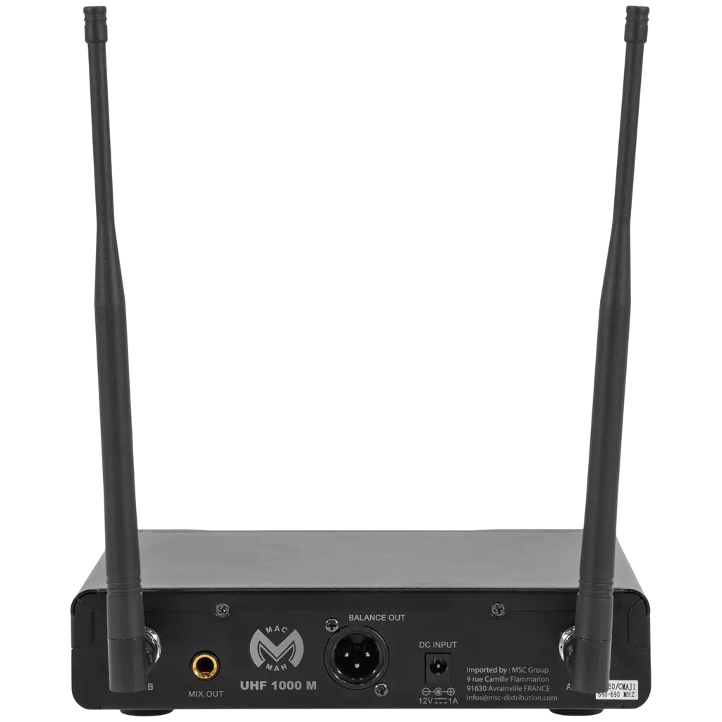 Micrófono inalámbrico UHF cardioide True Diversity con receptor – Mac Mah