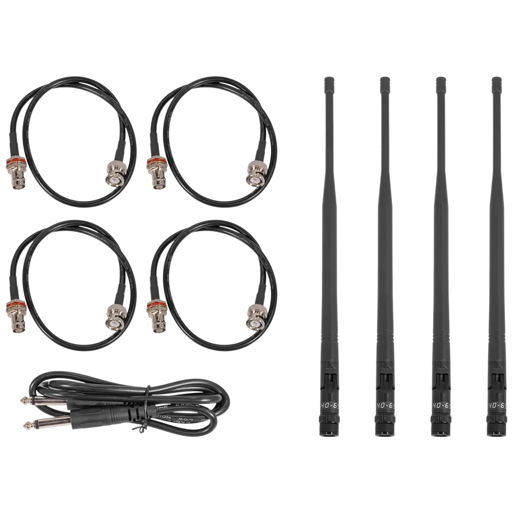 Sistema de doble micrófono inalámbrico UHF cardioide True Diversity con receptor – Mac Mah