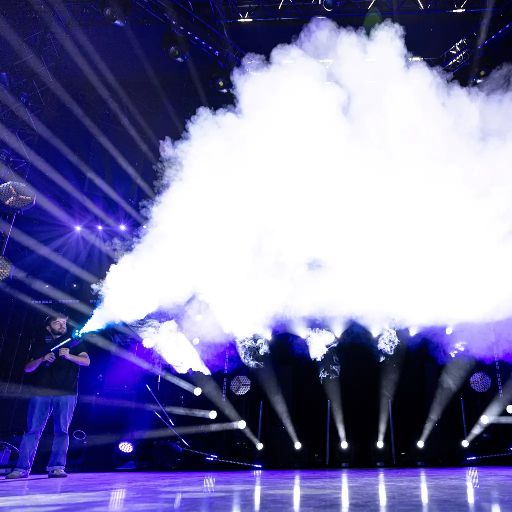 Cañón de humo portátil de 1500 W a batería con LED RGB – Mac Mah