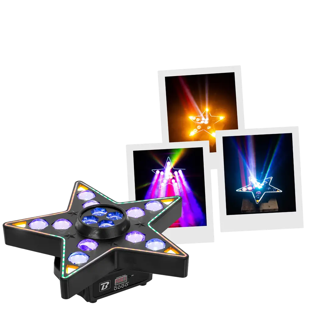 Juego de luces LED 3 en 1: haz, B-Eye y estroboscopio – BoomToneDJ