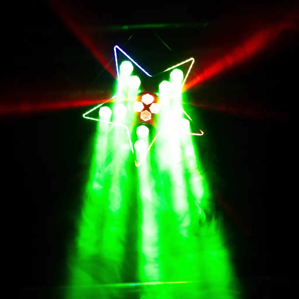 Juego de luces LED 3 en 1: haz, B-Eye y estroboscopio – BoomToneDJ