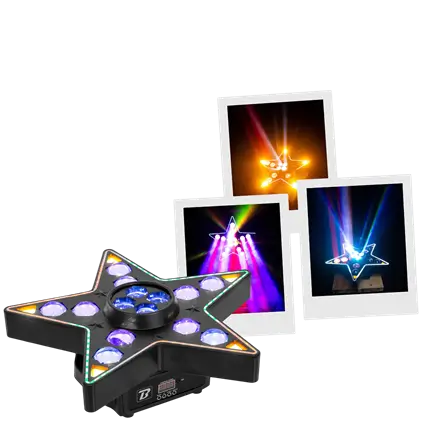 Juego de luces LED 3 en 1: haz, B-Eye y estroboscopio – BoomToneDJ