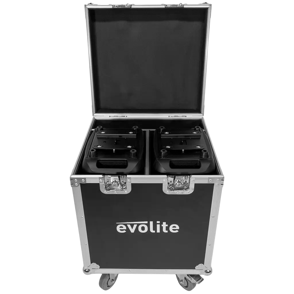 Pack de 2 focos LED de 200 W de alta luminosidad con maleta de transporte – Evolite