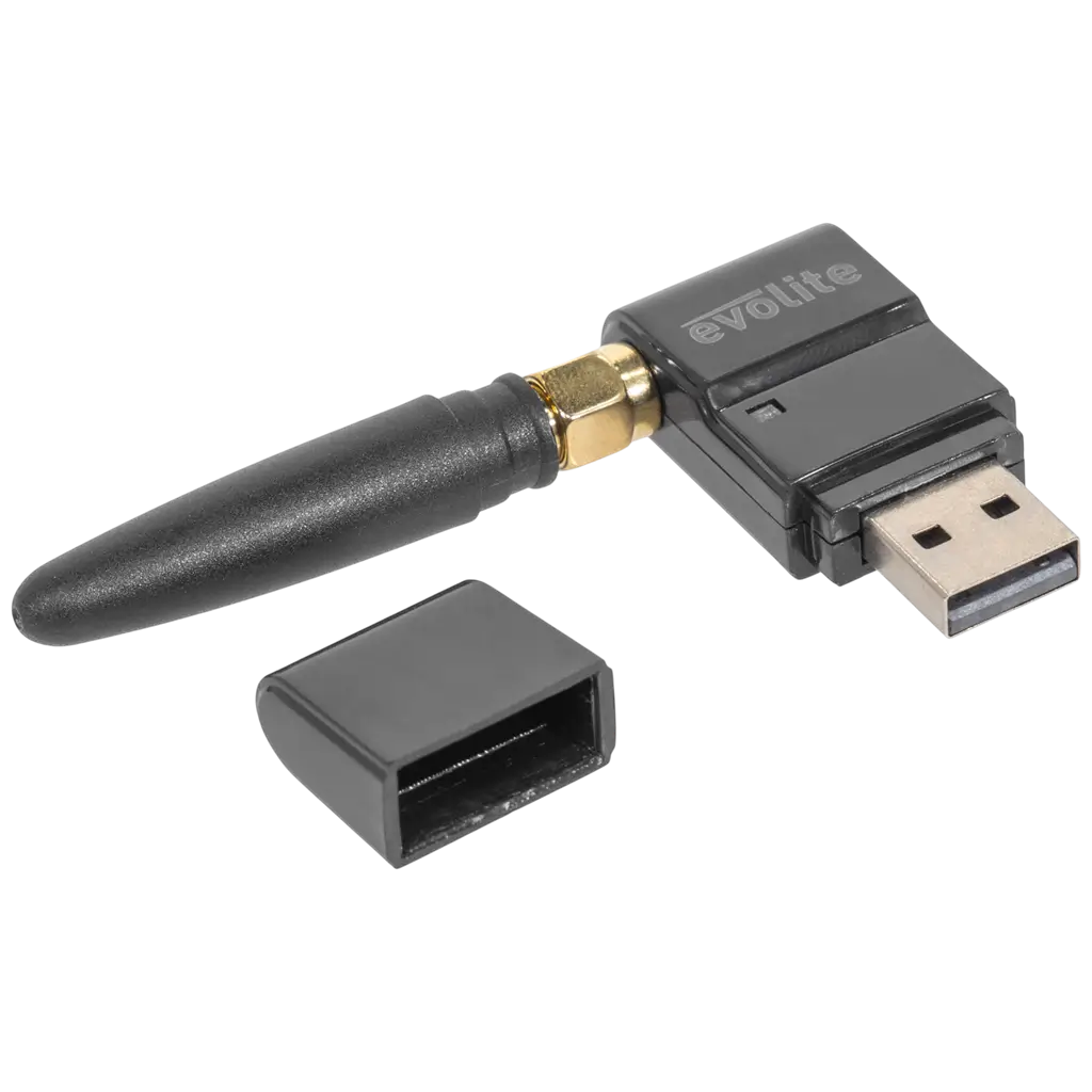 Dongle DMX inalámbrico USB, transmisor/receptor de 2,4 GHz – Evolite